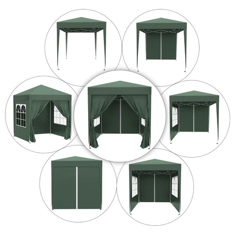 Rootz 2x2m Folding Gazebo - Pavilion - Beer Tent - Quick Setup - UV Protection - High Stability - 2L x 2W x 2.4H m - Steel & Oxford Fabric