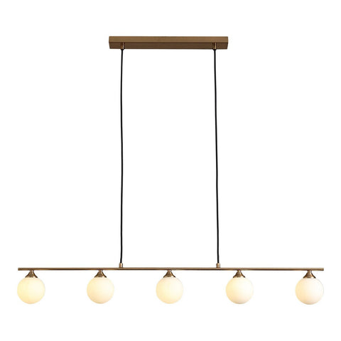 Rootz Halifax Pendant - Brass Lighting - Ceiling Light - Elegant Design - 110cm x 10cm x 16cm - 150cm Fabric Cord
