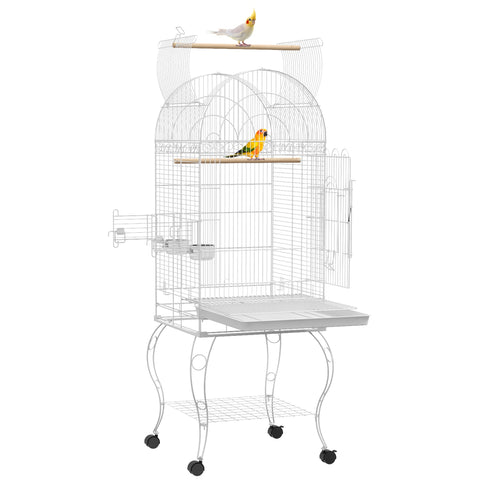 Rootz Bird Cage on Wheels - Aviary - Parrot House - Easy Cleaning - 51cm x 51cm x 153cm