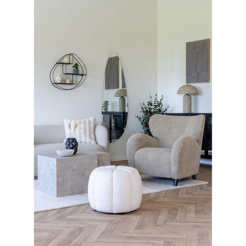 Rootz Table Lamp - Papier-Mâché - Stone Grey Lamp - Eye-Catching Design - 36.5cm x 36.5cm x 49.5cm - 150cm Cord