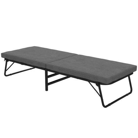 Rootz Folding Bed - Guest Bed - Adjustable Sleeper - Comfort Mattress - 190x70cm - 4 Wheels for Easy Mobility