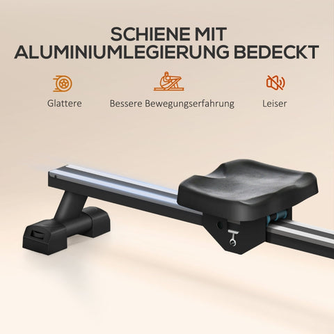Rootz Folding Rowing Machine - Home Rowing Equipment - Water Rowing - Adjustable Resistance - LCD Display - Non-Slip Pedals - Compact Storage - 190cm x 50cm x 65cm