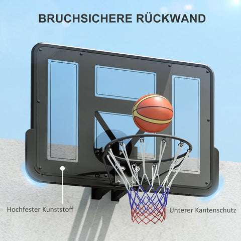 Rootz Wall Mounted Basketball Hoop - Tear Resistant Net - Weather Resistant - Durable - 110x75cm Shatterproof Backboard - Indoor Outdoor Use