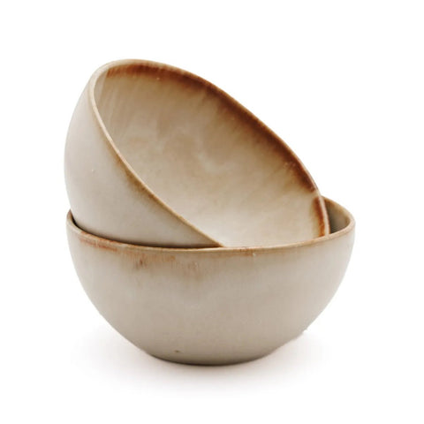 Rootz 6 Piece Set Cascais Bowls - Tableware Set - Chip-Proof Bowls - Handmade Ceramics - 11cm x 11cm x 5cm