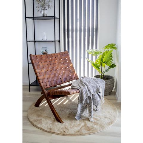 Rootz Perugia Folding Chair - Foldable Seat - Teak Wood Seating - Portable & Stylish - 66x74x73 cm