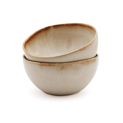 Rootz 6 Piece Set Cascais Bowls - Tableware Set - Chip-Proof Bowls - Handmade Ceramics - 11cm x 11cm x 5cm
