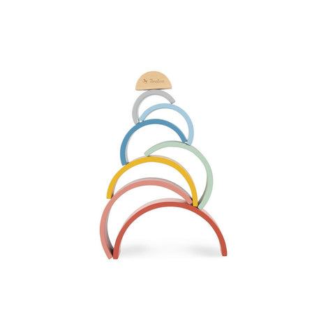 Rootz Wooden Rainbow Puzzle - Lacquered Toy - Beech Stackable - Colorful Design - FSC Certified - 26cm x 5cm x 13cm
