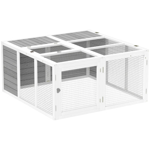 Rootz Rabbit Hutch - Small Animal Enclosure - Rabbit Cage - Weatherproof Shelter - 120cm x 120cm x 60cm