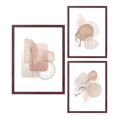 Rootz Aspen Frame Set - Frame Set - Wall Frames - Home Decor - Dark Brown - 30x21x1.5cm to 40x30x1.5cm