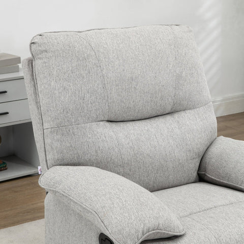 Rootz TV Armchair - Recliner Chair - Home Cinema Chair - Linen-look Fabric - Adjustable Backrest - Cup Holder - 89cm x 98cm x 101cm
