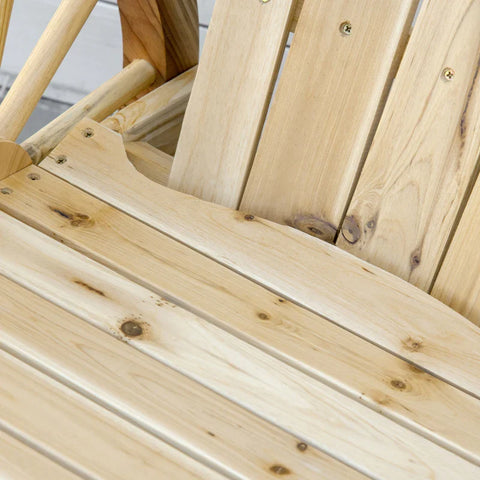 Rootz Rustic Rocking Chair - Garden Chair - Wagon Wheel Design - Weatherproof - Fir Wood - Natural - 68 x 88 x 92 cm