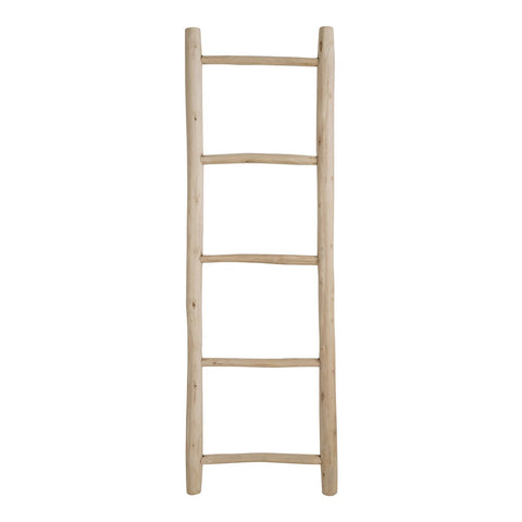 Rootz Decorative Teak Ladder - Rustic Plant Stand - Towel Rack - Durable Teak Wood - 50cm x 150cm