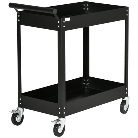 Rootz Workshop Trolley - Wheelbarrow - Tool Cart - 150 kg Capacity - 84.5 x 38 x 84 cm - Steel 4 Wheels