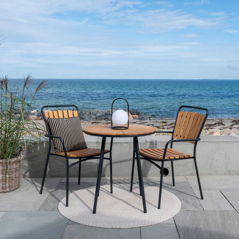 Rootz Cleveland Café Table - Outdoor Dining Table - Teak Wood Table - Rustic Charm - ø70cm x 74cm - Ideal for Patio & Balcony