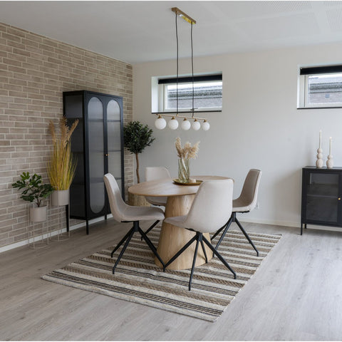 Rootz Halifax Pendant - Brass Lighting - Ceiling Light - Elegant Design - 110cm x 10cm x 16cm - 150cm Fabric Cord