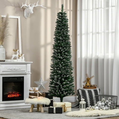 Rootz Slim Artificial Christmas Tree - Lifelike - Easy Assembly - Fireproof Safety - Ø53 x 190H cm