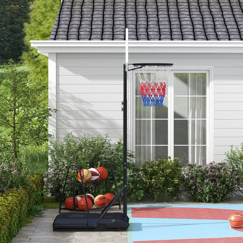 Rootz Freestanding Adjustable Basketball Hoop - Portable Hoop - Moveable Goal - Height Adaptable - 72L x 45.5H cm Backboard