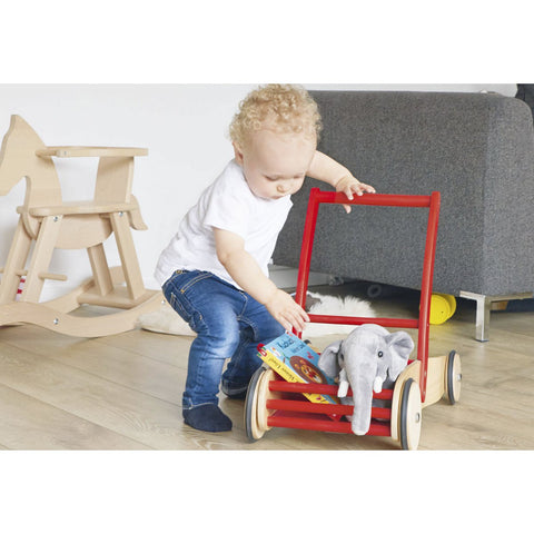 Rootz Learning Walker 'Uli' - Push Walker - Baby Walker - Adjustable Braking - 56cm x 32cm x 45cm - Red