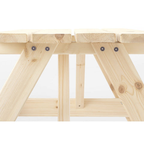 Rootz Children's Picnic Bench - Kids Outdoor Table - Solid Wood Bench - Natural Finish - 118cm x 119cm x 65cm