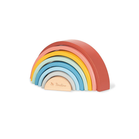 Rootz Wooden Rainbow Puzzle - Lacquered Toy - Beech Stackable - Colorful Design - FSC Certified - 26cm x 5cm x 13cm