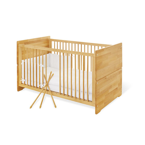 Rootz Nursery 'Natura' 3 Piece Set - Baby Furniture - Nursery Set - Solid Beechwood - Cot 144x77x80cm, Unit 140x78x101cm, Wardrobe 141x63x182cm