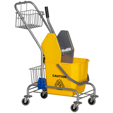 Rootz Cleaning Trolley - Professional Cleaning Cart - Trolley on Wheels - Effortless Cleaning - 73cm x 45cm x 95cm