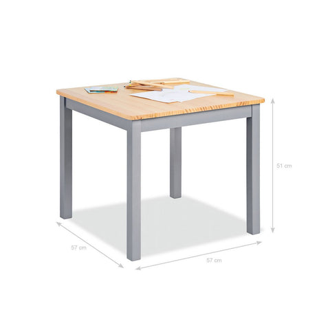 Rootz Children's Table 'Fenna' - Kids Desk - Solid Pine Wood - Durable & Stylish - 57cm x 57cm x 51cm