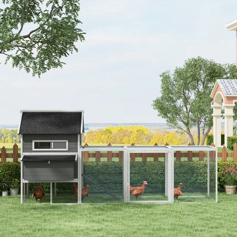 Rootz Poultry Palace Chicken Coop - Hen House - Chicken Enclosure - Weatherproof - 347cm x 160cm x 150cm
