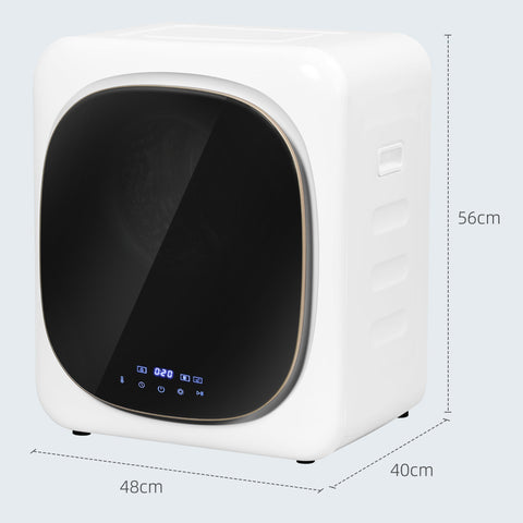 Rootz Tumble Dryer - Clothes Dryer - Vented Dryer - UV Disinfection - Compact 4kg Capacity - 48cm x 40cm x 56cm - Stainless Steel - White