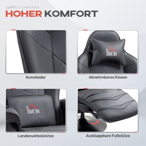 Rootz Massage Chair - TV Recliner - Gaming Chair - Faux Leather - 79.5cm x 82.5cm x 111.5cm