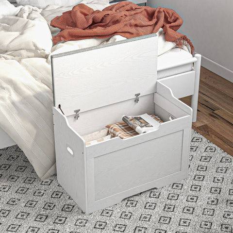 Rootz Storage Chest Bench - Organizing Box - Foot of Bed Trunk - Safety Hinge - 75cm x 40cm x 56cm