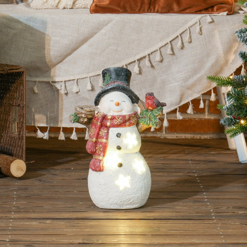 Rootz Snowman Christmas Decoration - LED Snowman Figure - Battery Operated - 38cm Tall - Festive Decor - 25cm x 15.5cm x 38cm
