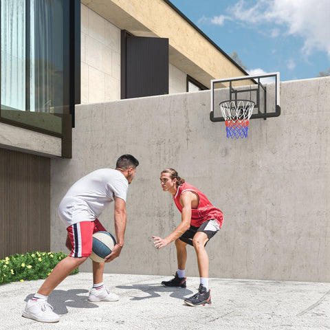 Rootz Wall Mounted Basketball Hoop - Adjustable Indoor Hoop - Shatterproof Backboard - Spring Loaded - 110cm x 70cm Back Panel