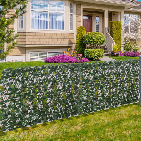 Rootz Artificial Leaf Fence Panels - Privacy Fence - Expandable Mesh - Realistic Ivy Look - 295 x 70 cm