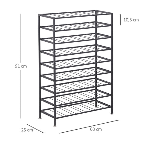 Rootz Wine Rack - Bottle Rack - 54 Bottle Storage - Keeps Corks Moist - 63L x 25W x 91H cm - Black Epoxy Metal