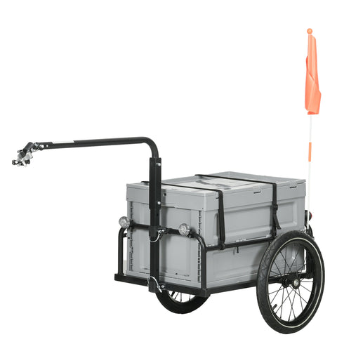 Rootz Bicycle Trailer - Bike Cart - Cargo Trailer - Removable 65L Box - Safety Reflectors - 145cm x 61cm x 76/81cm - Max Load 40KG