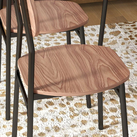 Rootz Dining Group Table Chairs - Dining Room Table - Kitchen Table - Industrial Design - MDF-Steel - Brown - 110 Cm X 70 Cm X 75 Cm
