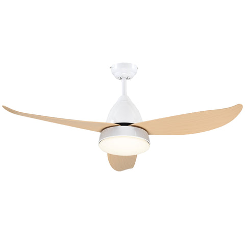 Rootz Ceiling Fan with LED Light - Quiet 6-Speed Fan - Remote Controlled - Energy Efficient - Ø122 x 45 cm