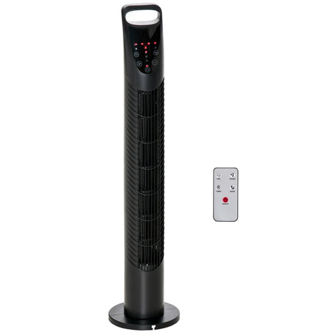 Rootz Tower Fan - Pedestal Fan - Oscillating Fan - Quiet Operation - Timer - Remote Control - 18x78.5cm - Black