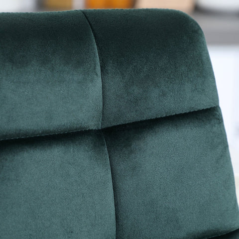 Rootz Bar Stools Set of 2 - Kitchen Stools - Velvet Fabric - Ergonomic Design - Robust Steel Frame - Green - 42cm x 47cm x 105cm