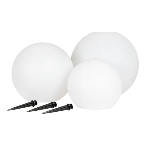 Rootz 3 Piece Set Lifton LED Lamp - Solar Light - Eco-Friendly Lighting - Solar Powered - Ø20cm, Ø25cm, Ø30cm
