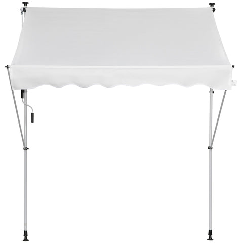 Rootz Manual Extendable Awning Blind - Retractable Awning - Balcony Sunshade - Easy Installation - 2L x 1.5W x 1.7-2.8H m