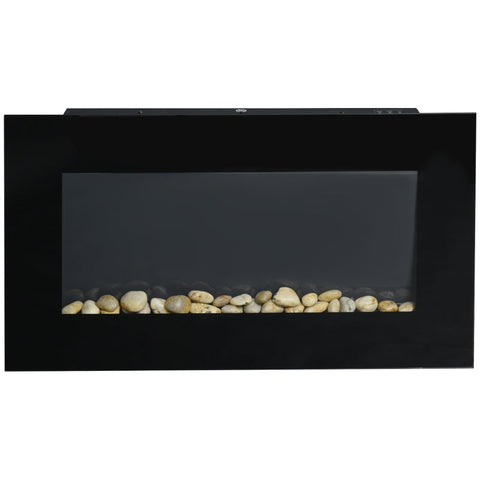 Rootz Electric Fireplace - Indoor Heater - Wall-Mounted Fire Display - Safe & Stylish - 72.5W x 11.5D x 40H cm