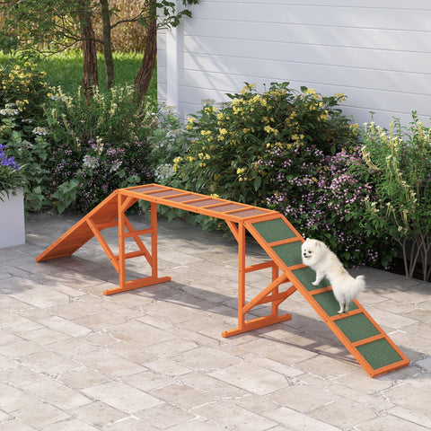 Rootz Agility Dog Ramp - Training Course - Non-Slip Pet Ramp - Weatherproof Wood - Confidence Boost - 325cm x 55cm x 69cm