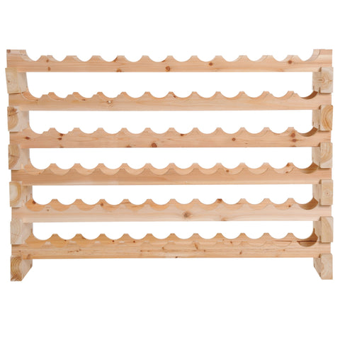Rootz 6 Tier Wine Rack - Bottle Rack - Wine Storage - Enhances Wine Maturation - 72 Bottles - 114L x 28W x 85H cm Solid Pine Wood