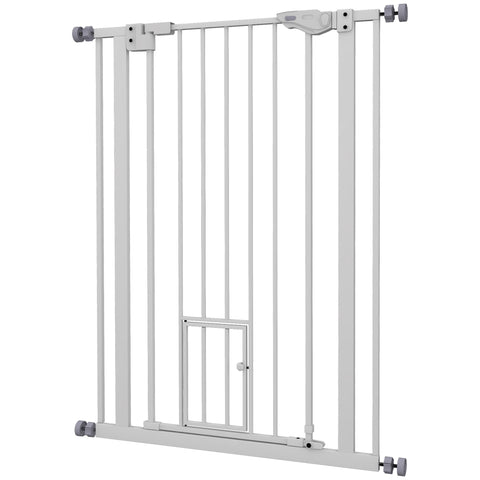 Rootz Pet Safety Gate - Dog Gate - Baby Gate - Automatic Closure - 104cm High - Adjustable 74-80cm Width