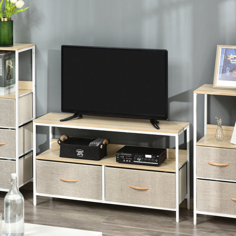 Rootz Low TV Cabinet - Industrial TV Stand - Media Console - Ample Storage - 98W x 29D x 56H cm