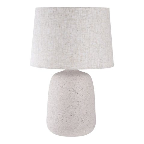 Rootz Table Lamp - Ceramic Light - Stone Beige Lamp - 150cm Cord - 30cm x 47cm x 30cm