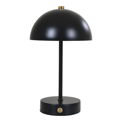 Rootz Table Lamp - Black/Brass Rechargeable Light - Metal Lamp - Portable Illumination - 15cm x 15cm x 25cm
