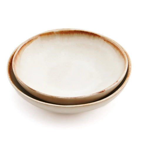 Rootz Cascais Small Bowl Plate Set - Dishware - Tableware - Chip-Proof - 16.5cm x 16.5cm x 3.5cm - Gold & White Ceramics
